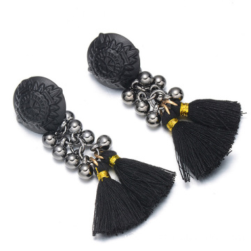 Beaded Bridal Tassel Earrings Seed Beads Earstuds Earrings